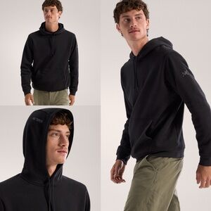 🖤 Arc’teryx Faded Black Emblem Fleece Hoodie – Men’s Large